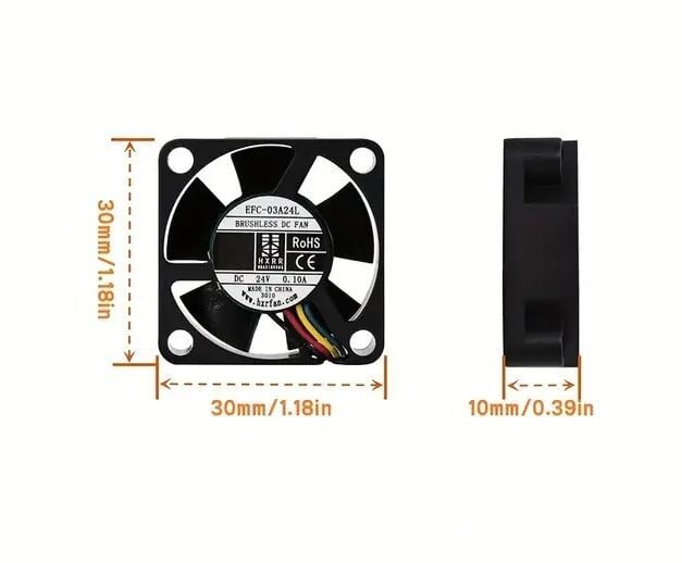 Creality K2 PLUS Uyumlu 3010 DC24V Extruder Soğutma Fanı