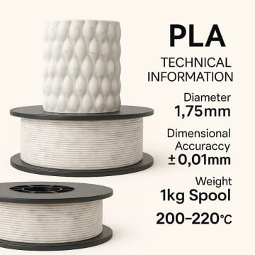 Filetto Mermer PLA Plus Filament 1.75 mm 1kg