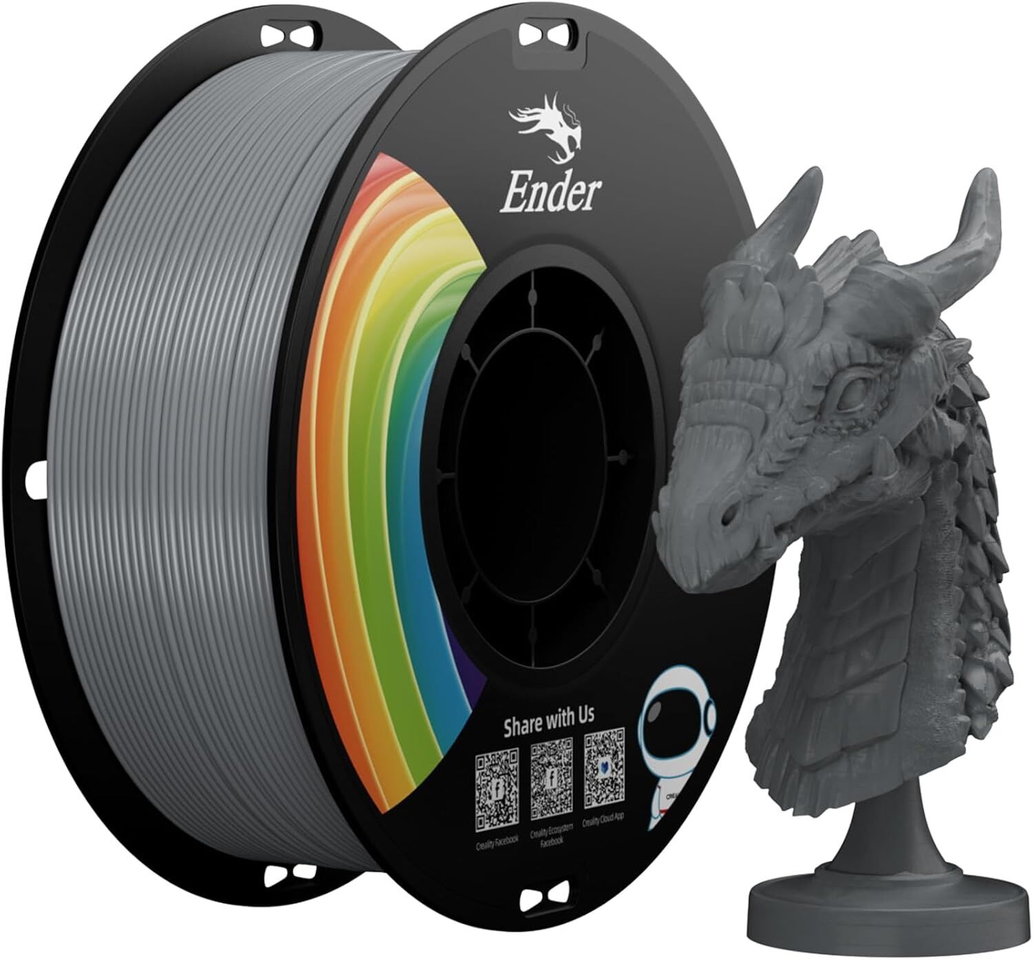 12'li Paket Creality Ender PLA+ Filament Gri 1.75mm 1kg