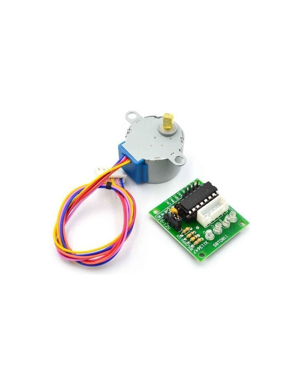 28 BYJ-48 Redüktörlü Step Motor ve ULN2003 Step Motor Sürücü Kartı Yeşil