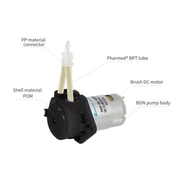 Kamoer 12V Peristaltik Sıvı Pompası - NKP-DC-B08D Siyah