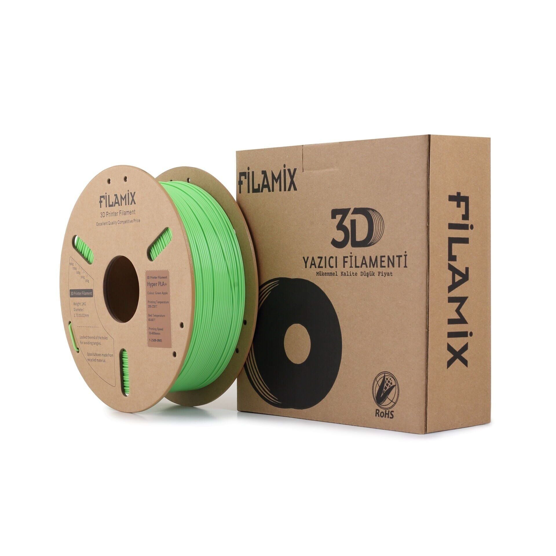 Filamix Elma Yeşili HS PLA+ Filament 1.75 mm 1000 Gr.