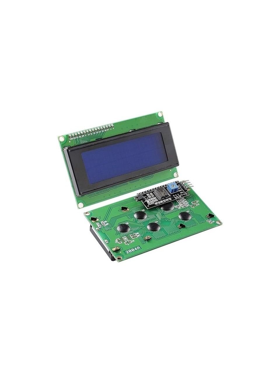 2004A 20x4 LCD Ekran - I2C Lehimli  Mavi Display
