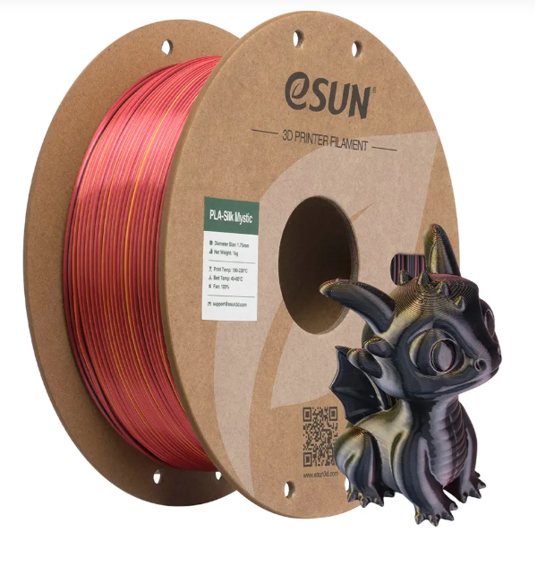 Esun Kırmızı-Siyah-Altın Silk Mystic Pla Filament 1.75mm. 1Kg
