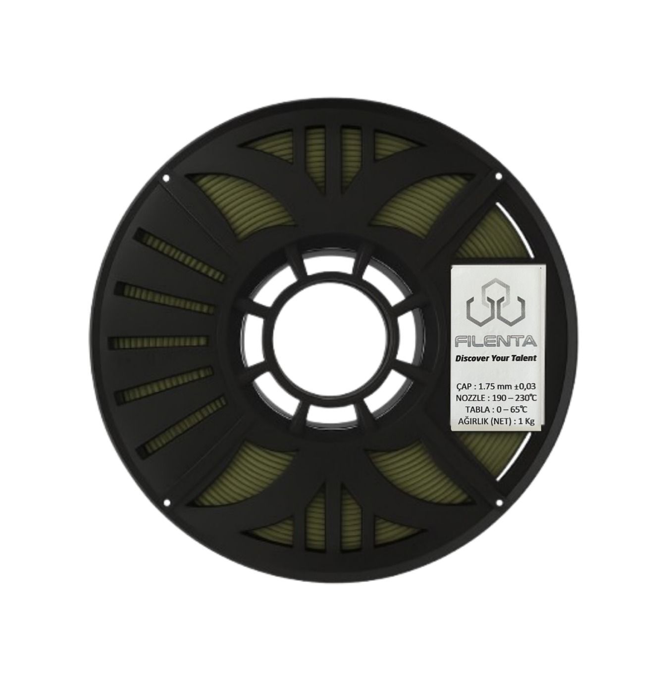 Filenta Haki Yeşil Pla Premium Filament 1.75mm 1Kg