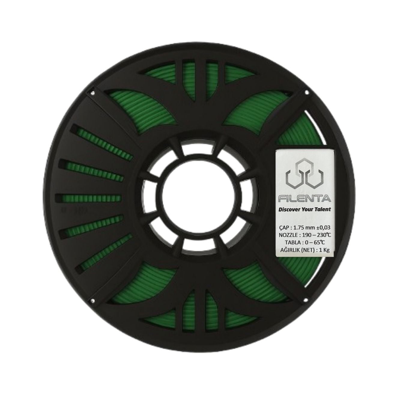 Filenta Yeşil Pla Premium Filament 1.75mm 1Kg
