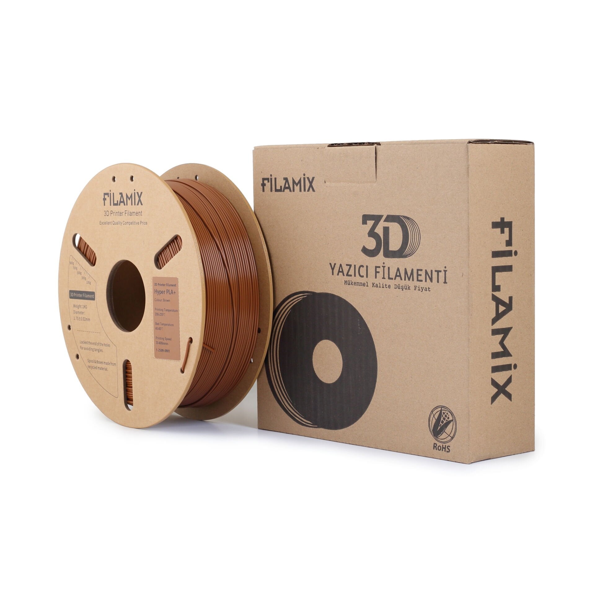 Filamix Kahverengi  Rengi PLA Filament 1.75mm. 1Kg.