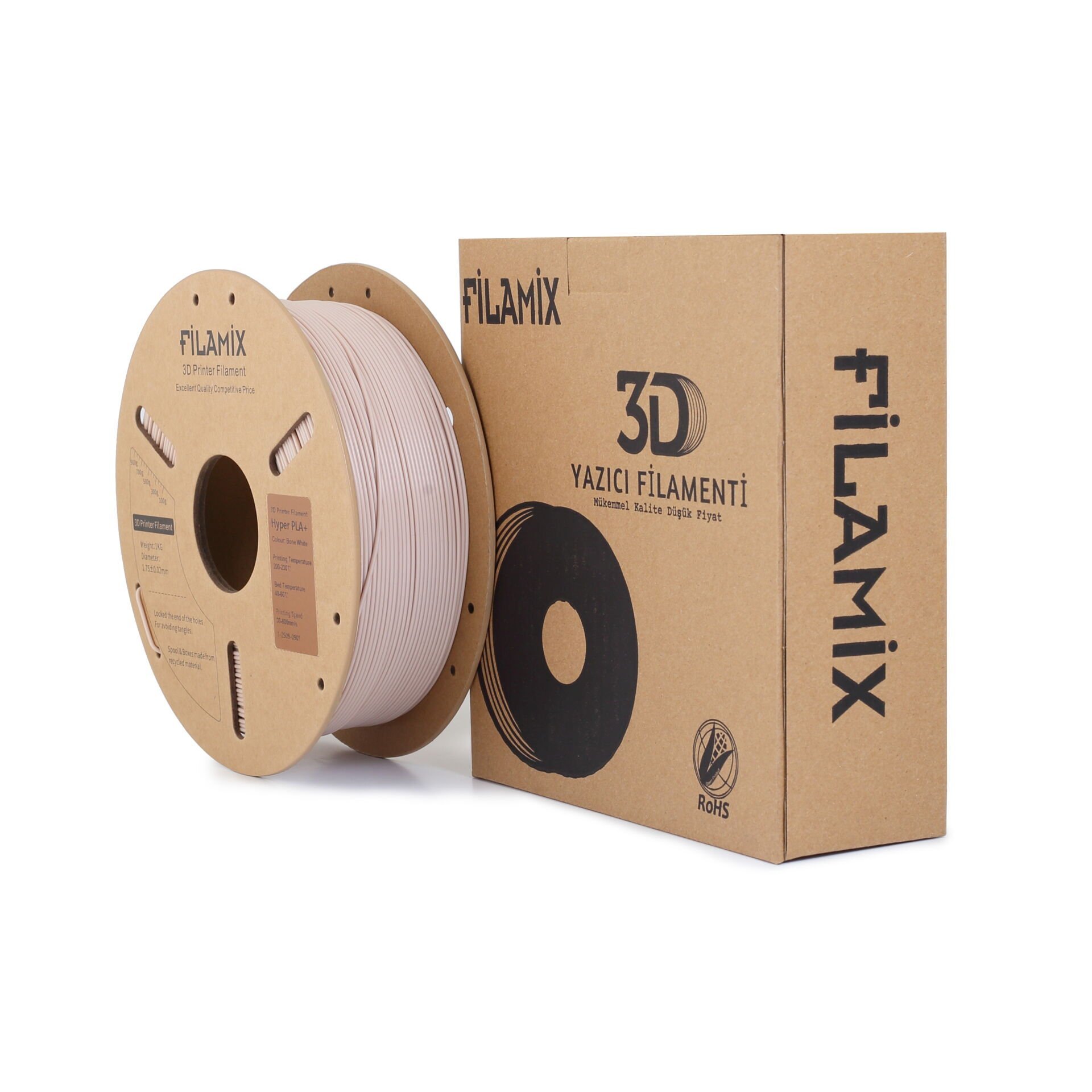 Filamix Kemik Beyazı Rengi PLA Filament 1.75mm. 1Kg.