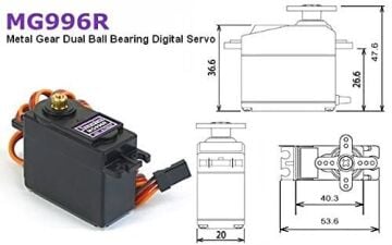 Servo Motor Plastik Dişli MG 996R (360 derece)