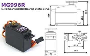 Servo Motor Plastik Dişli MG 996R (360 derece)