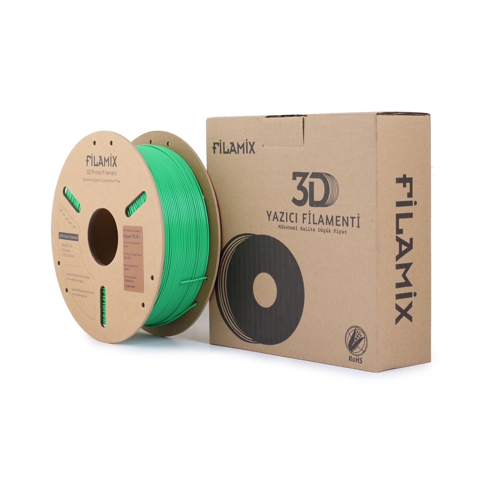 Filamix Floresan Yeşil PLA+ Filament 1.75 mm 1000 Gr.