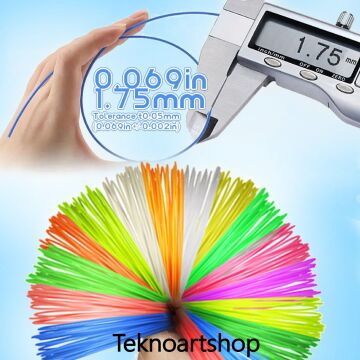 Pla Filament 10 Renk 5 Metre Toplam 50m.