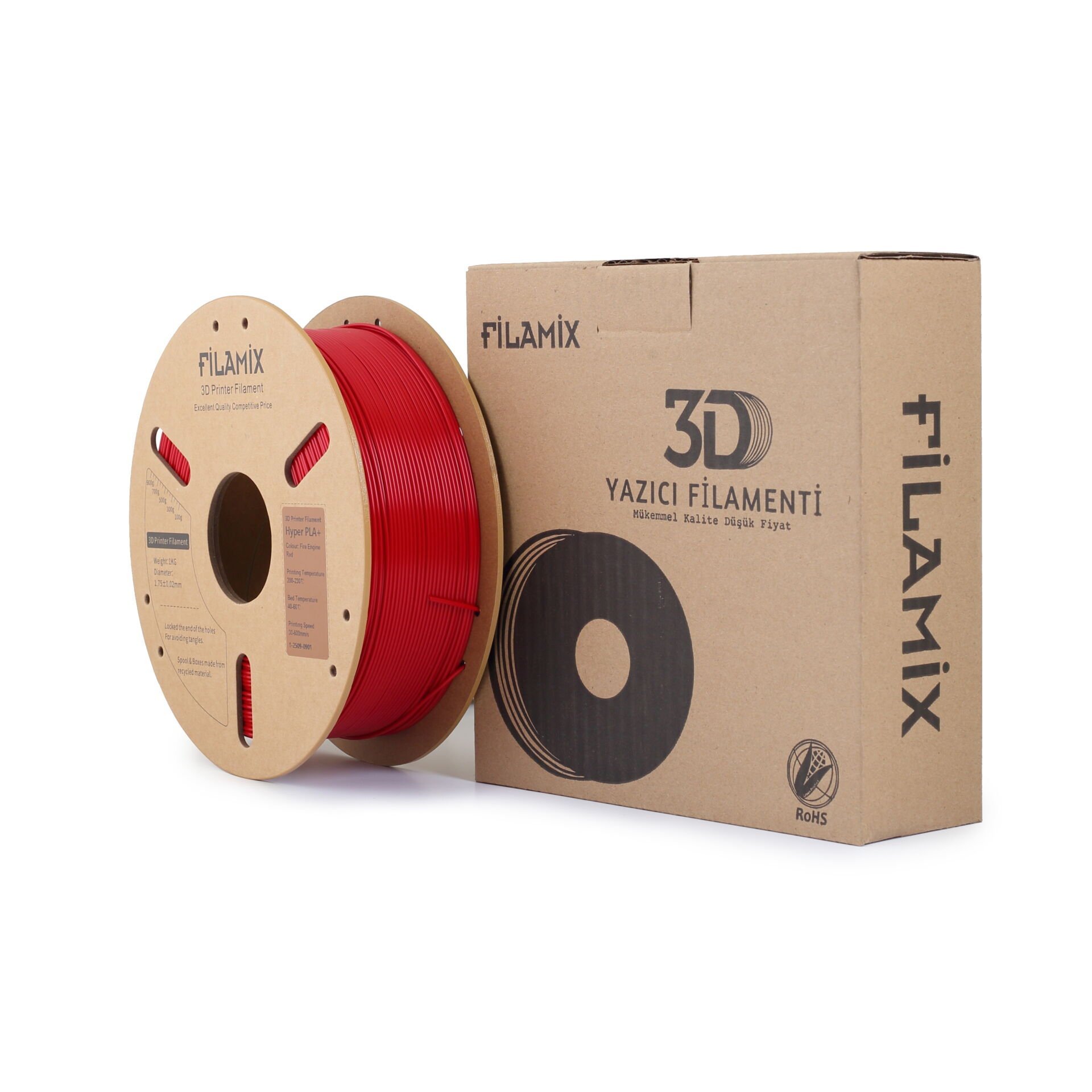Filamix Ateş Kırmızı PLA+ Filament 1.75 mm 1000 Gr.