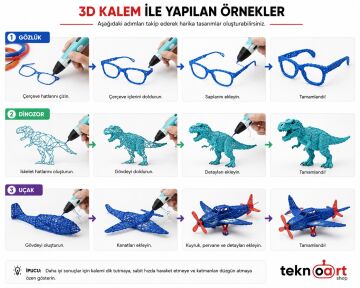 Vakumlu Pla Filament 10 Renk 5 Metre Toplam 50m. Karışık Renkler