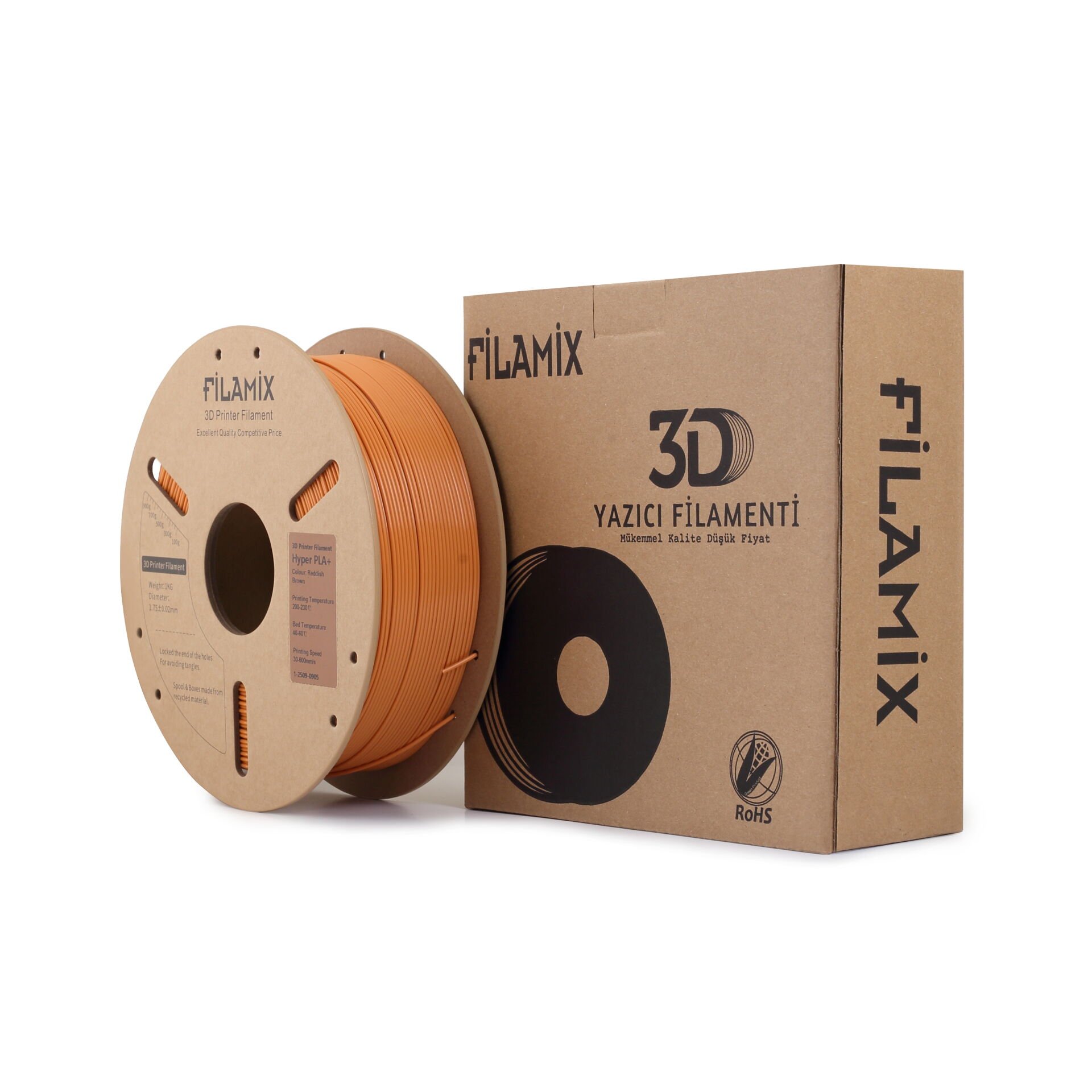 Filamix Kırmızımsı Kahverengi Hyper PLA Filament 1.75 mm 1Kg.