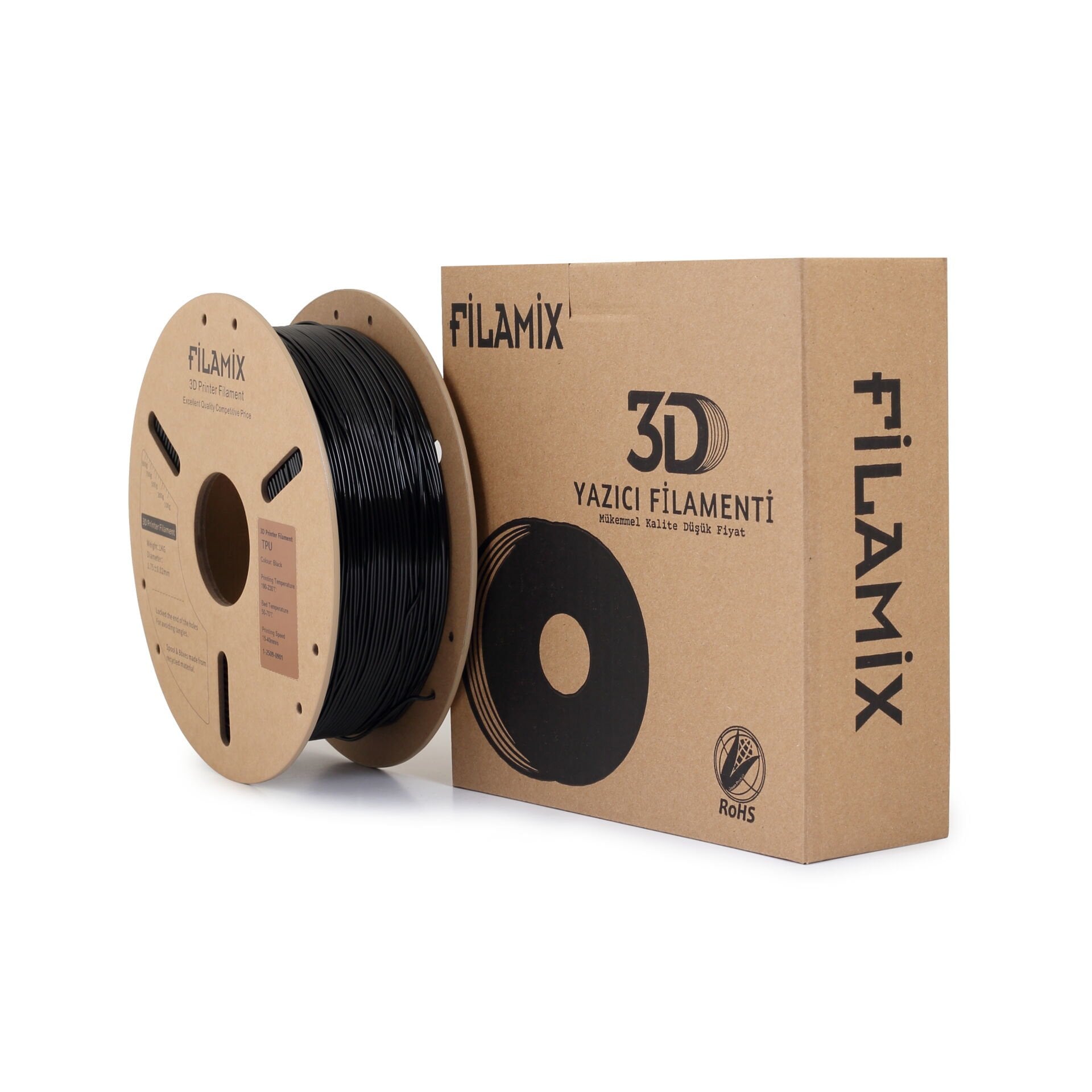 Filamix Siyah Tpu-95A Filament 1.75 mm 1000 Gr.