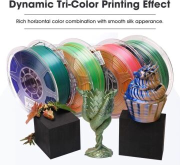 Esun Siyah-Yeşil Silk Magic Pla Filament 1.75mm. 1Kg