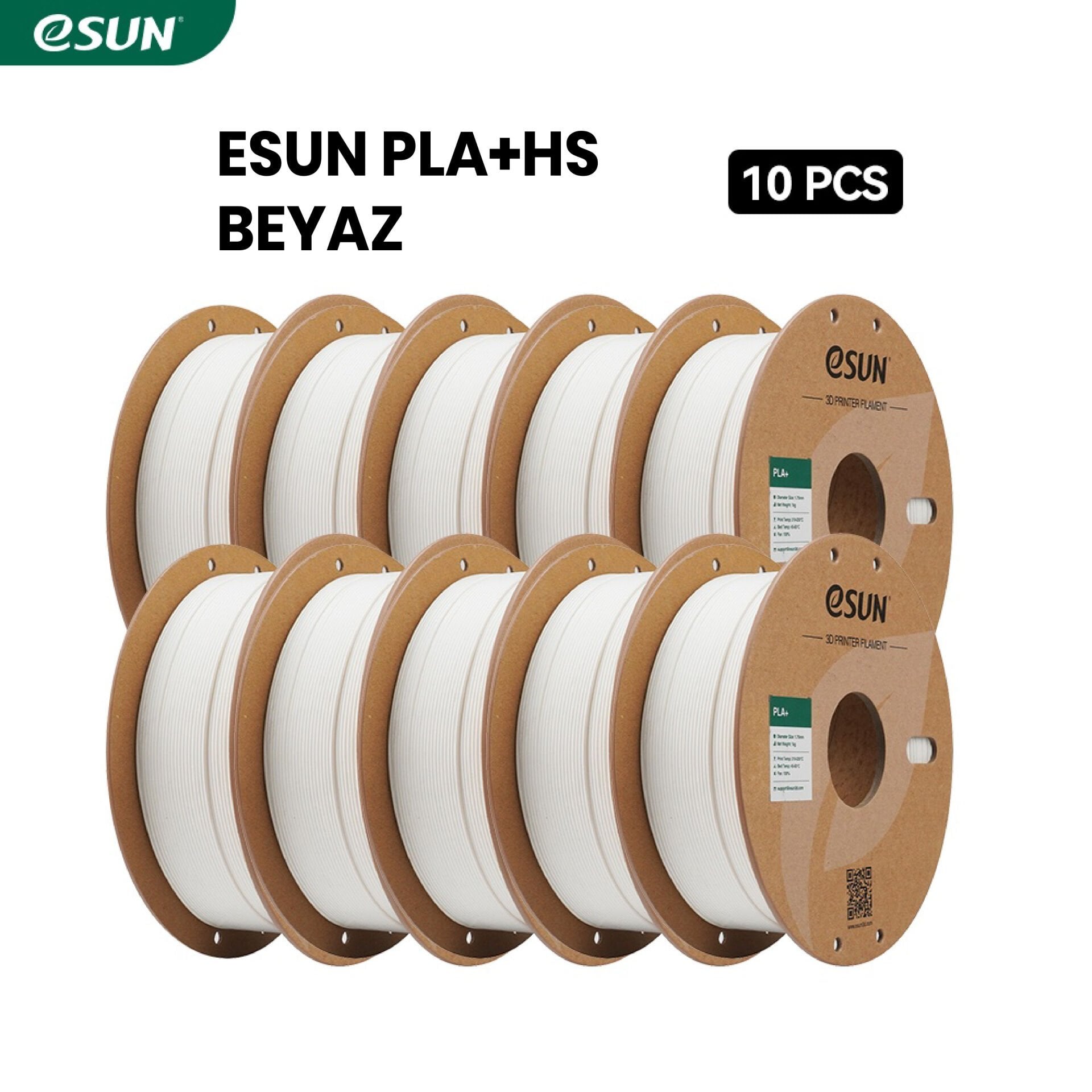 Esun Beyaz PLA+HS Filament 1.75mm 10 KG