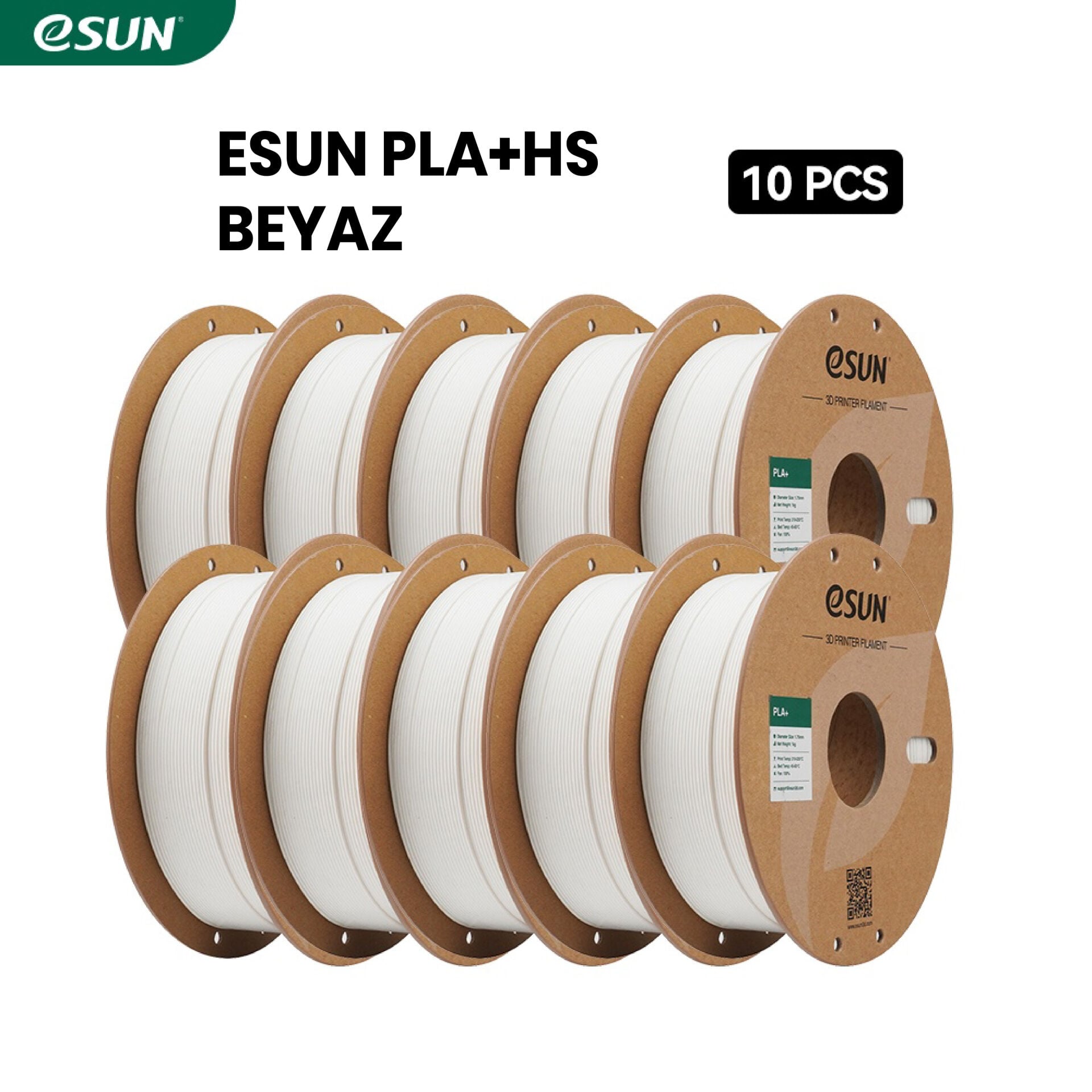 Esun Beyaz PLA+HS Filament 1.75mm 10 KG