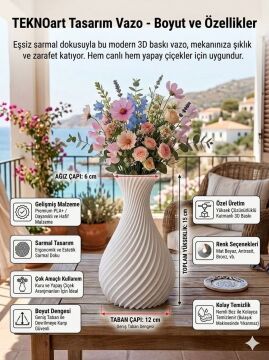 İskandinav Tarzı Kavisli Plastik Vazo 18 cm. Kırmızı