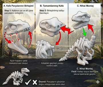 T-Rex İskeleti Kit Card - Eğitici Deney Seti