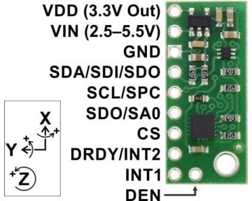 Gerilim Regülatörlü 3 Eksenli Gyro Taşıyıcı L3GD20H