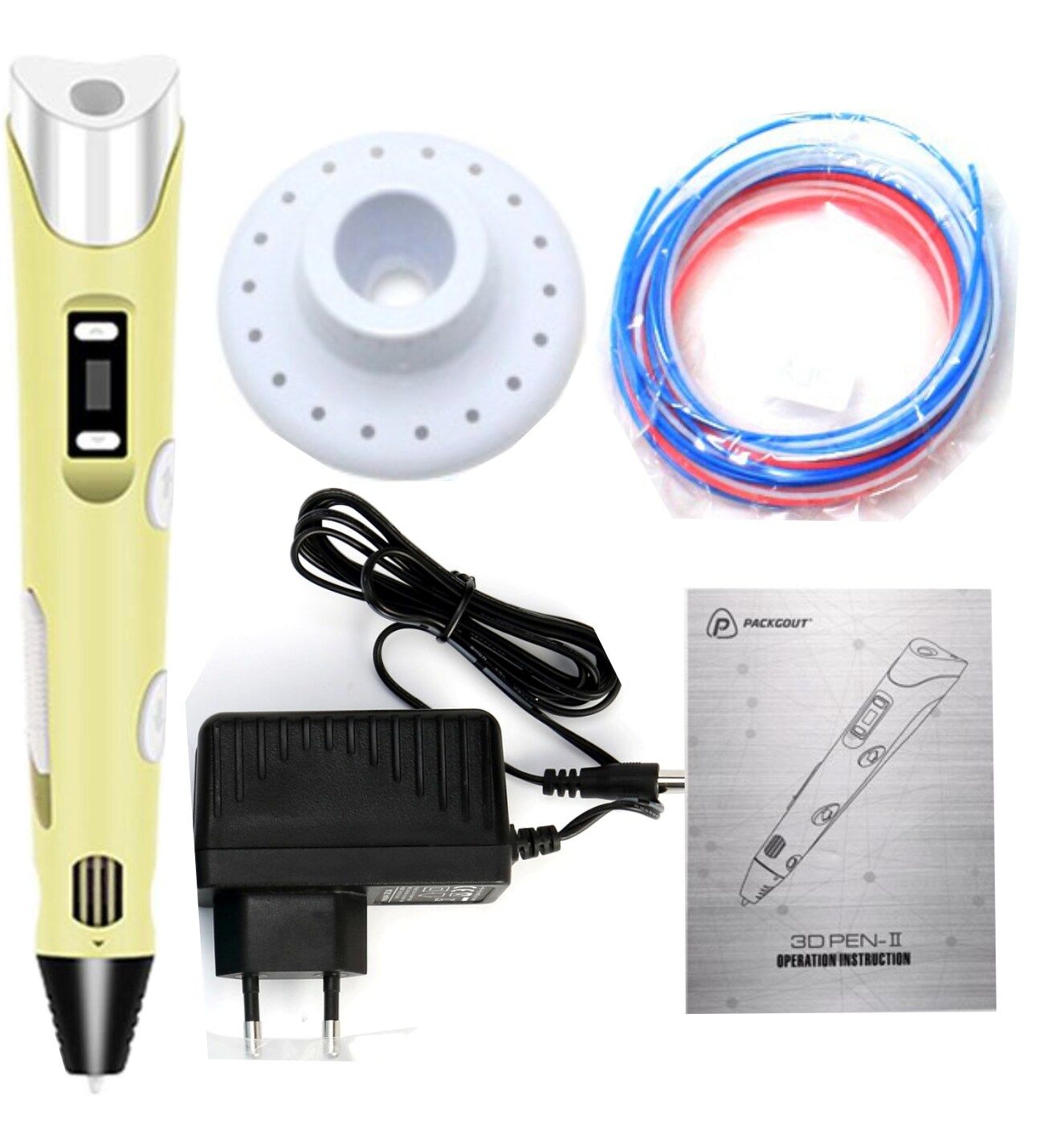 3D Yazıcı 3D Kalem Sarı RP-100B + Hediye Filament