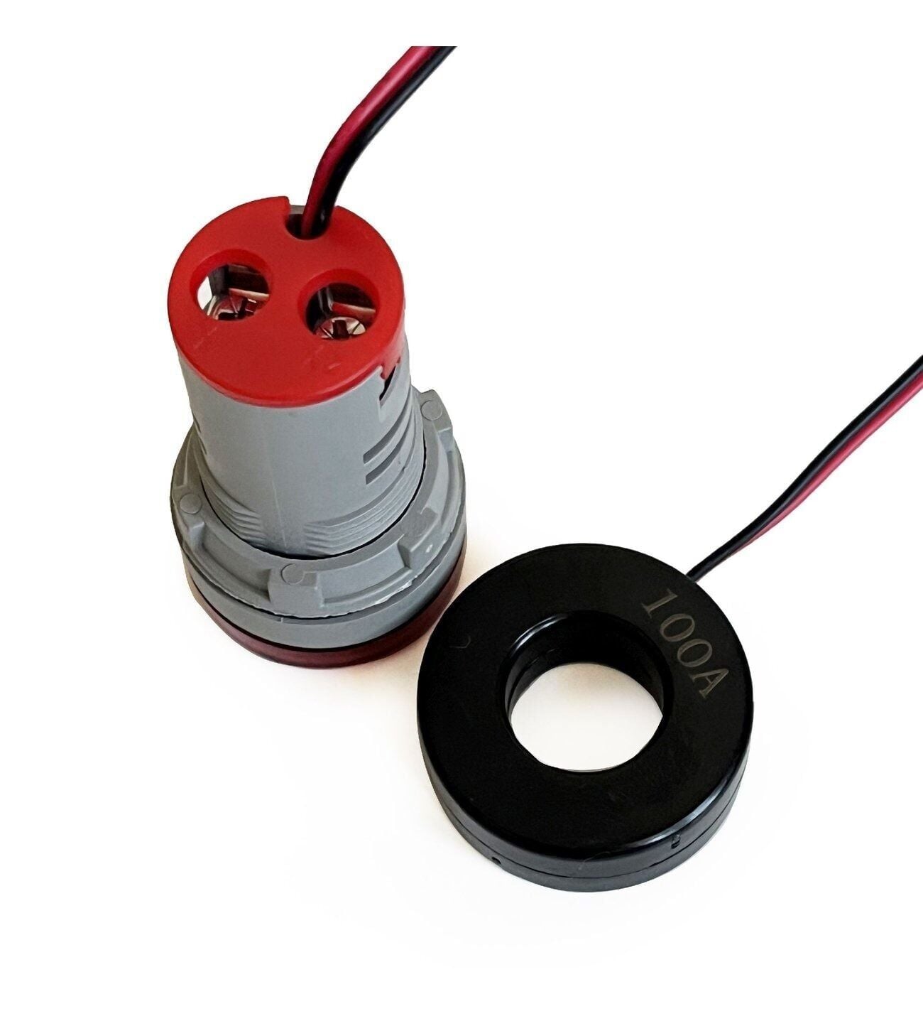 22mm Dijital Ampermetre Yuvarlak AC 60-500V 0-100A KIRMIZI