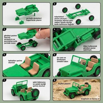 Jeep Kit Card - Eğitici Deney Seti 90x45x45 mm.