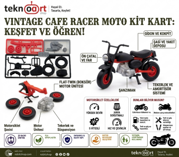 Vintage Cafe Racer Moto Kitcard 7x4x5 cm.