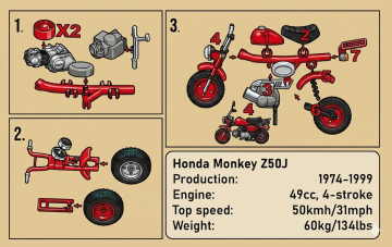 Vintage Cafe Racer Moto Kitcard 7x4x5 cm.