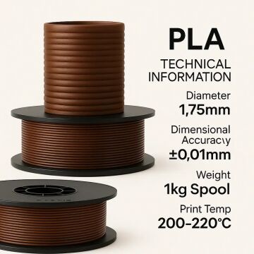 Filetto Kahverengi PLA Plus Filament 1.75 mm 1kg