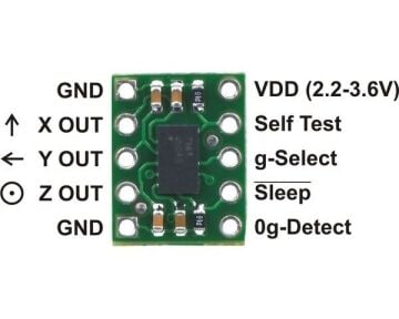 MMA7341LC 3 Eksenli İvmeölçer ±3/9G