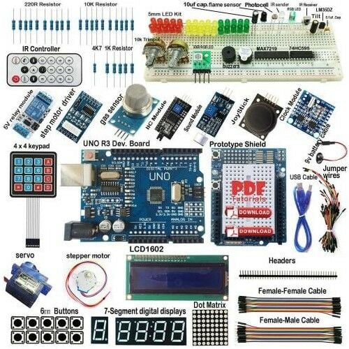 Arduino Uno R3 Ultimate Başlangıç Seti Kutulu 190 Parça 395 Adet Set