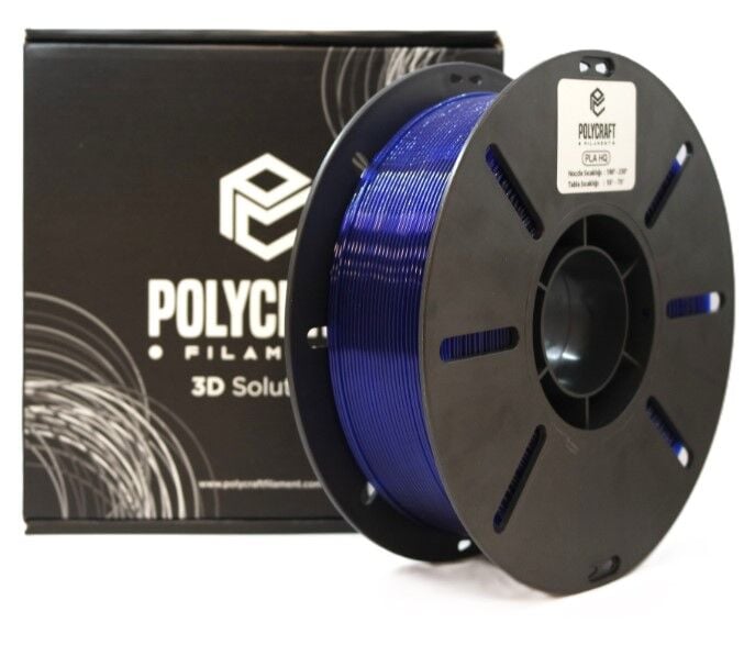 Polycraft PLA HQ (Plus) Filament 1.75 mm - 1 kg - Şeffaf Koyu Mavi