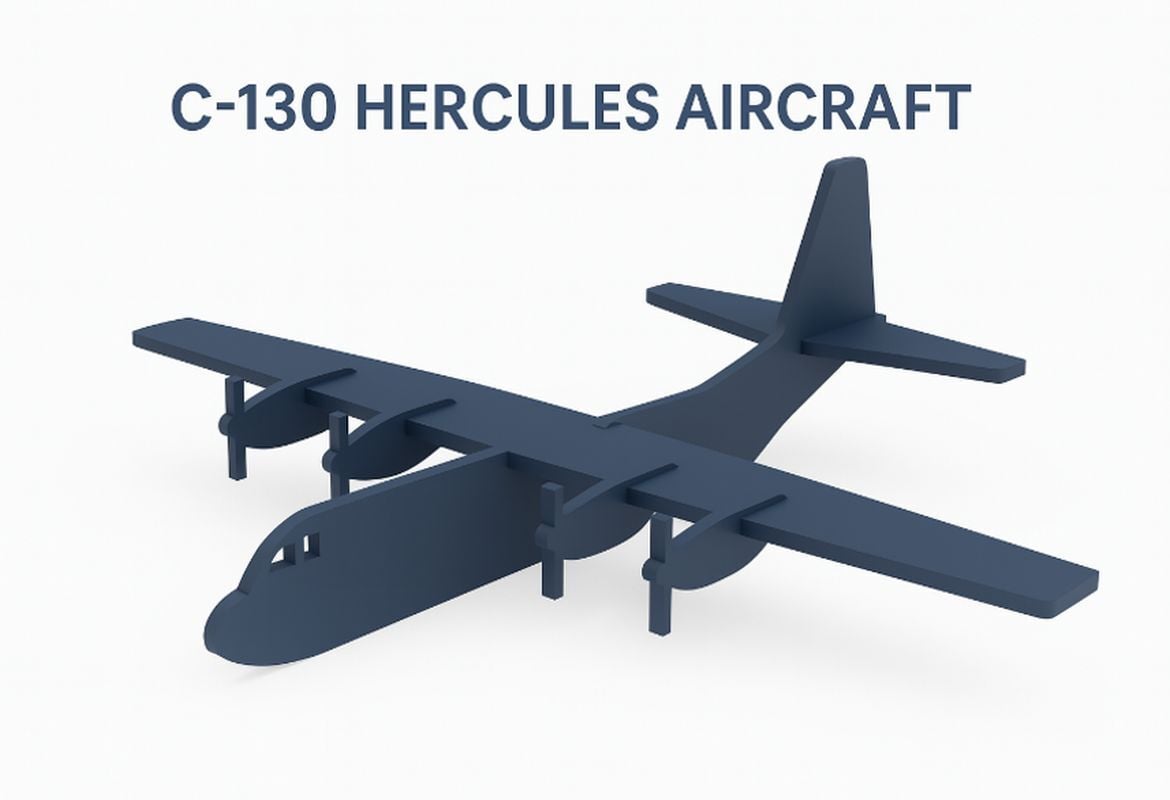 C130 Nakliye Uçağı Kit Card - Eğitici Oyuncak