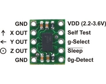 MMA7341LC 3 Eksenli İvmeölçer ±3/9G