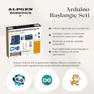 Arduino Uno (Klon) R3 Robotik Kodlama Başlangıç Seti 44 Parça + Proje Kitapçığı