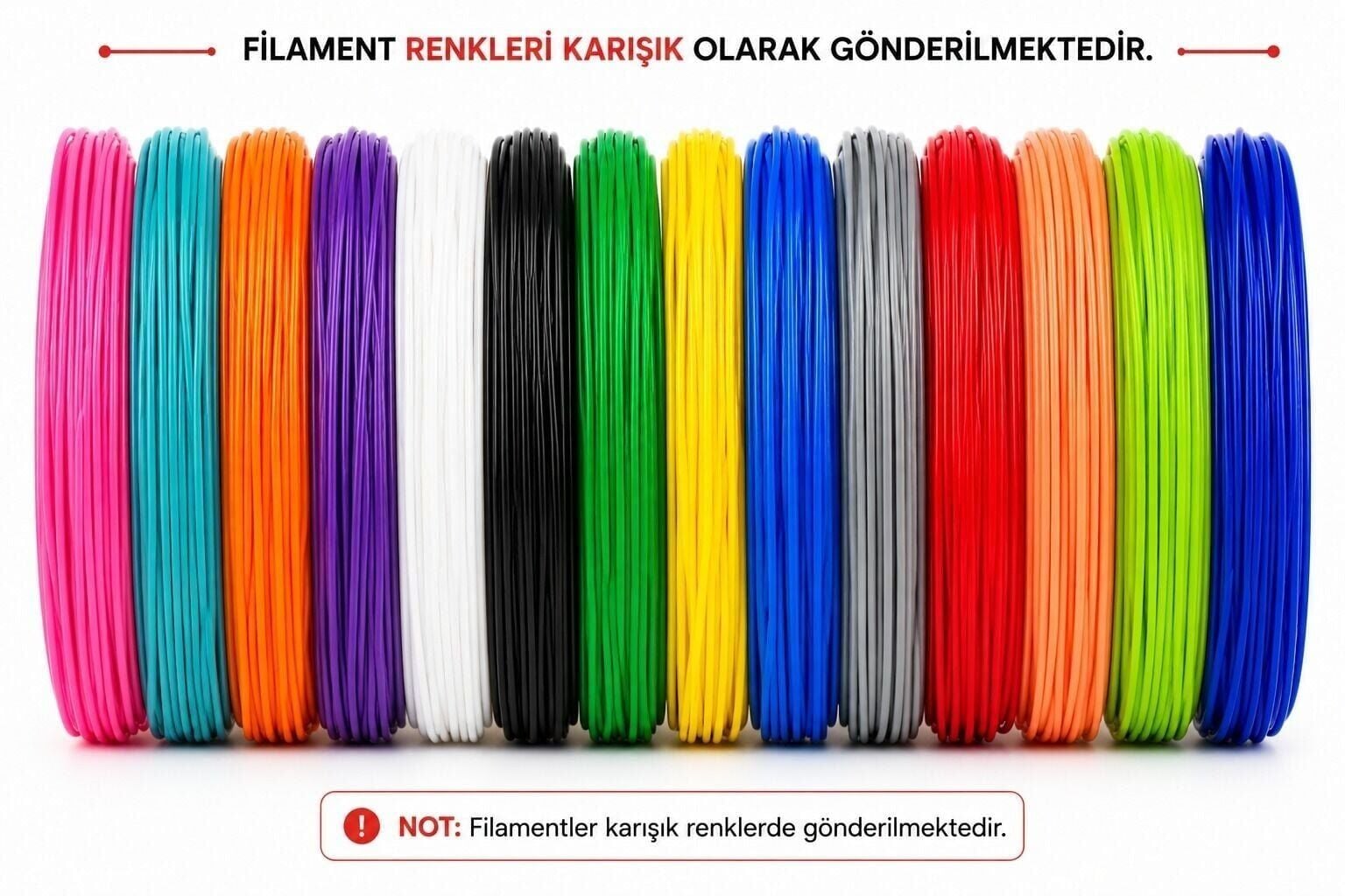 Teknoartshop 3D Kalem Filamenti 5 Renk 100 Metre 1.75 mm.