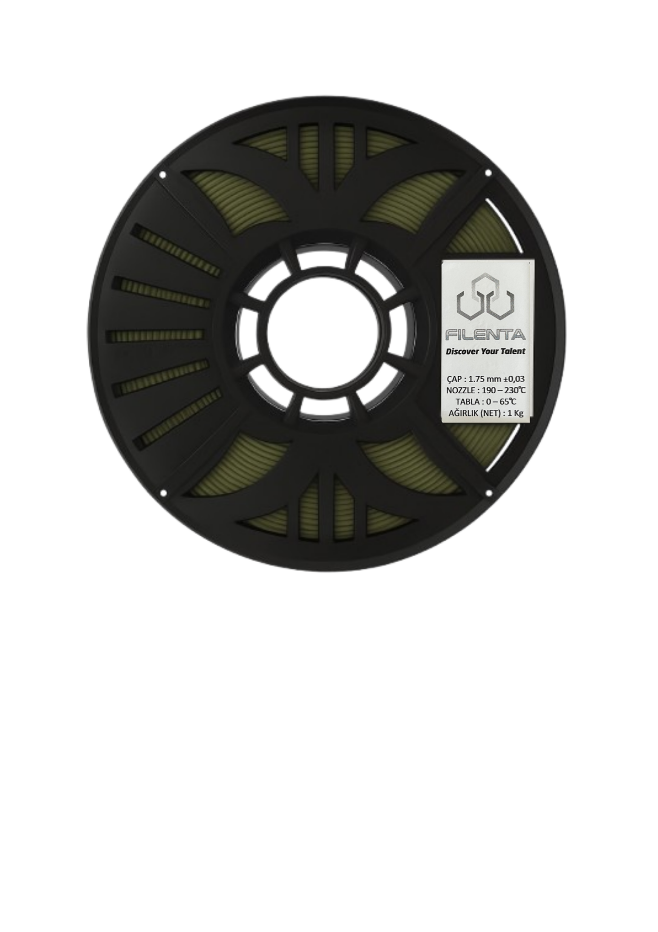 Filenta Haki Yeşil Pla Premium Filament 1.75mm 1Kg