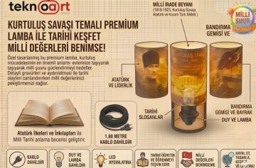 Kurtuluş Savaşı Temalı Premium Masa Lambası