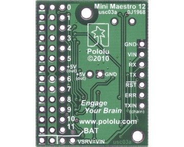 Mini Maestro 12 kanal USB Servo Motor Sürücü