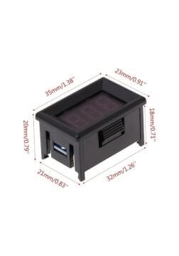 2 Kablolu Dijital Voltmetre 0.36 inç DC 2.4-30V