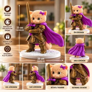 Cat Knight Bronz 25cm.