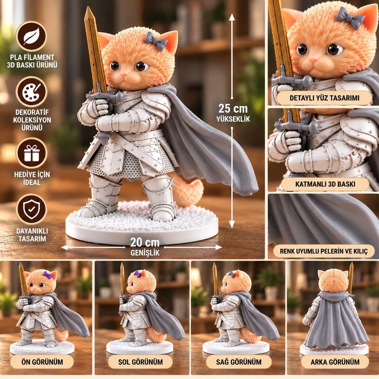 Cat Knight Beyaz 25cm.