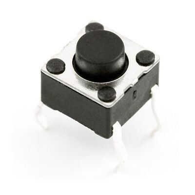 4 Pinli Push Buton - Siyah (12x12x7mm)