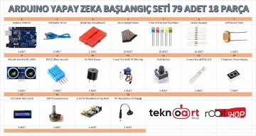Arduino Başlangıç Seti (18 Çeşit 79 Adet) Yapay Zeka Tarafından Oluşturulmuş