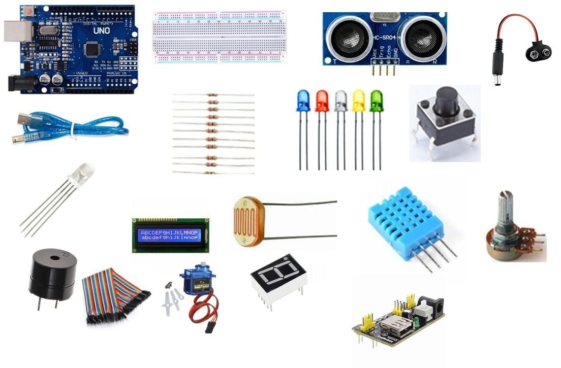 Arduino Başlangıç Seti (18 Çeşit 79 Adet) Yapay Zeka Tarafından Oluşturulmuş